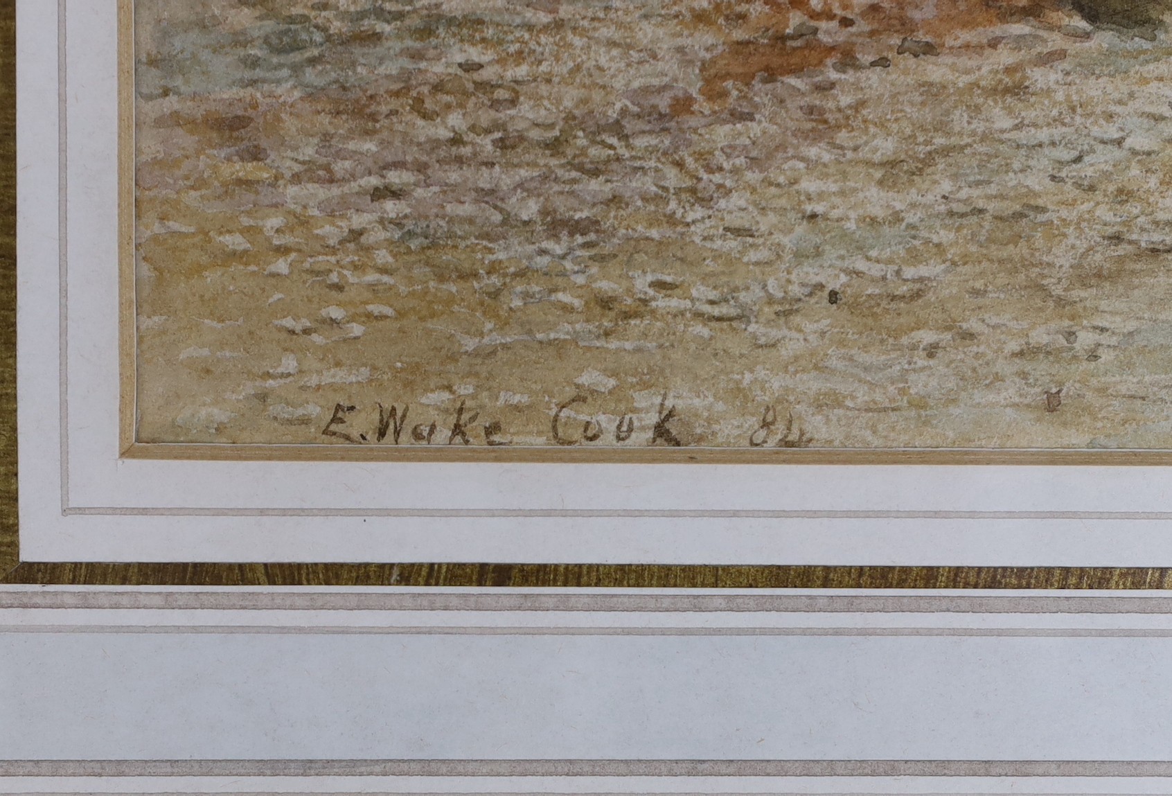 Ebenezer Wake Cooke (1843-1926), watercolour, Selling the day's catch', signed and dated 1884, Agnews label verso, 41 x 31cm